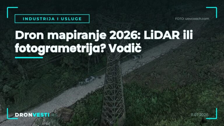 Dron mapiranje terena — LiDAR i fotogrametrija za geodetsko snimanje