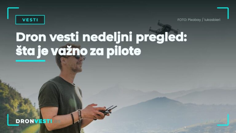 Dron vesti nedeljni pregled — dron u letu i simboli evropske regulative