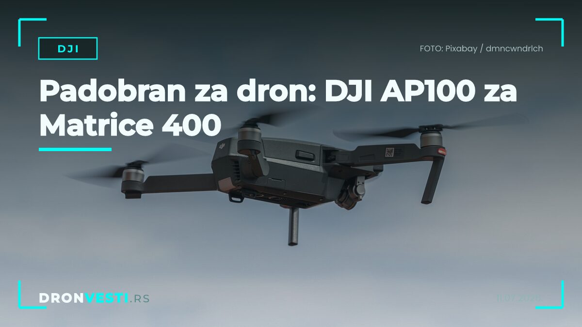 Padobran za dron DJI AP100 aktiviran na letelici Matrice 400