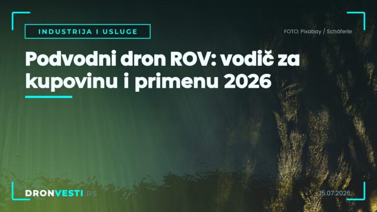 Podvodni dron ROV u vodi tokom inspekcije stuba mosta