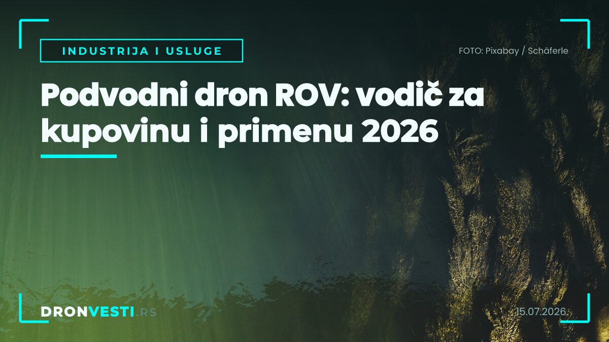 Podvodni dron ROV u vodi tokom inspekcije stuba mosta