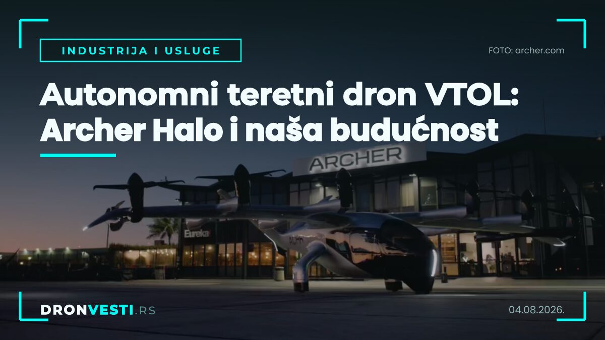 Archer Halo autonomni teretni dron VTOL u letu iznad predela