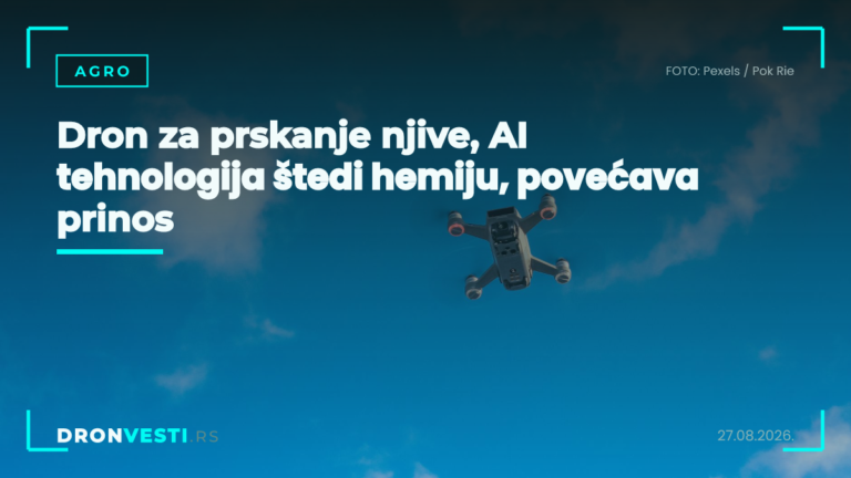 Dron za prskanje njive, AI tehnologija štedi hemiju, povećava prinos