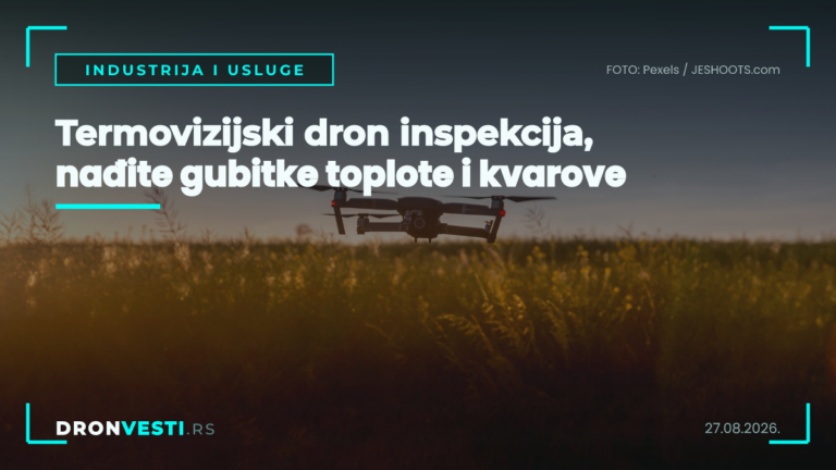 Termovizijski dron inspekcija fasade zgrade, prikazana toplotna mapa sa gubicima