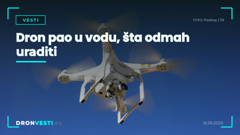 dron pao u vodu, dron izvučen na obalu posle pada