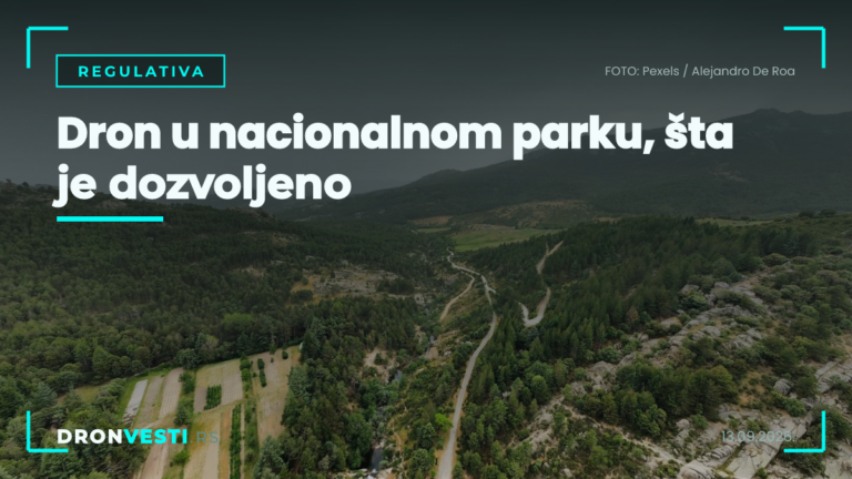 dron u nacionalnom parku iznad šume u Srbiji