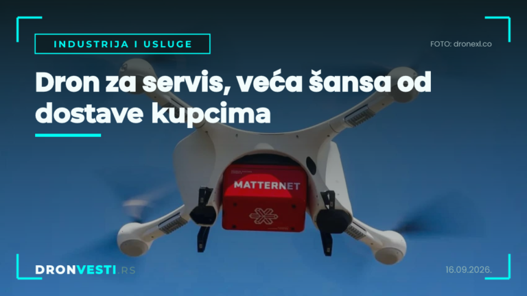 dron za servis dostavlja rezervni deo servisnoj ekipi na terenu