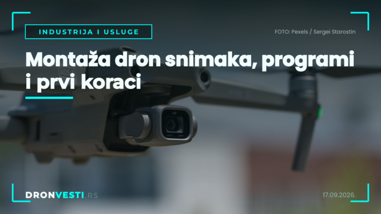 Montaža dron snimaka na računaru uz pregled kadrova iz vazduha