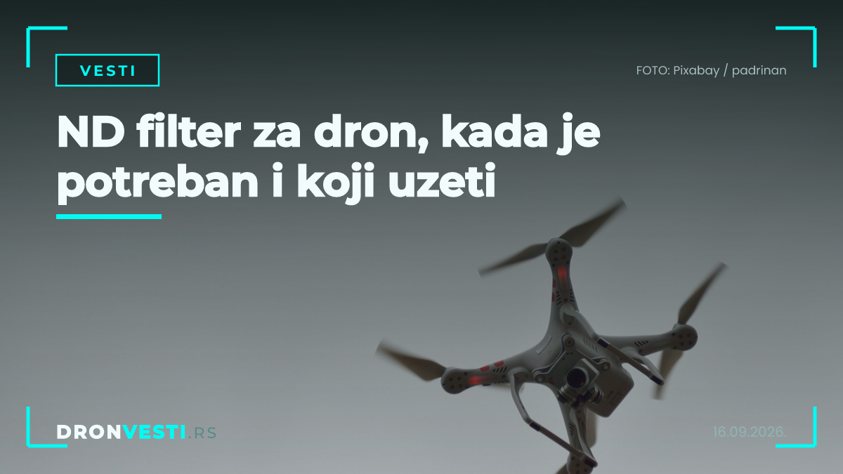ND filter za dron na kameri tokom leta po sunčanom danu