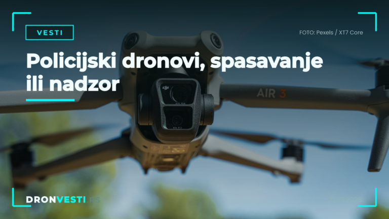 policijski dronovi iznad grada tokom hitne intervencije