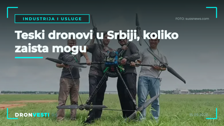 teski dronovi sa velikim teretom tokom industrijskog testa