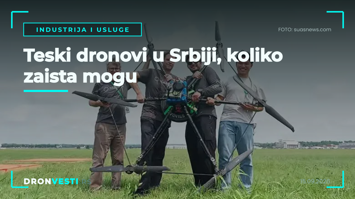 teski dronovi sa velikim teretom tokom industrijskog testa