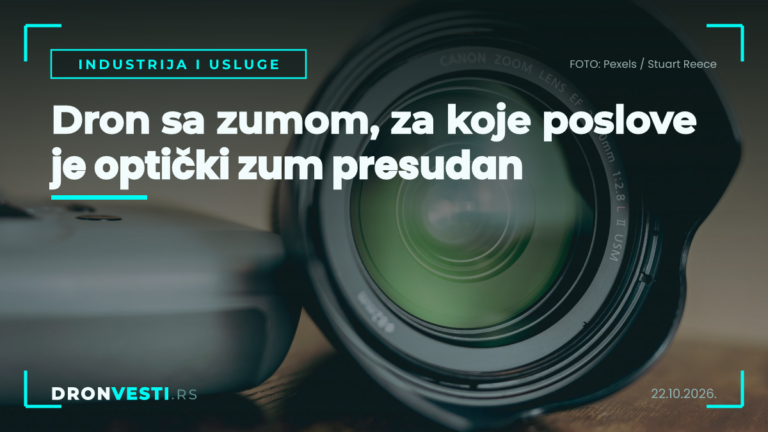 dron sa zumom tokom inspekcije objekta sa bezbedne udaljenosti