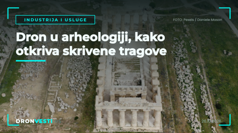 dron u arheologiji iznad lokaliteta u Srbiji sa senkama i razlikama u vegetaciji