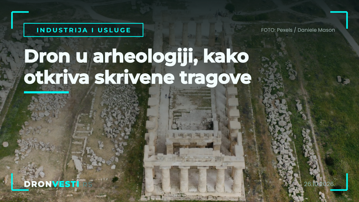 dron u arheologiji iznad lokaliteta u Srbiji sa senkama i razlikama u vegetaciji