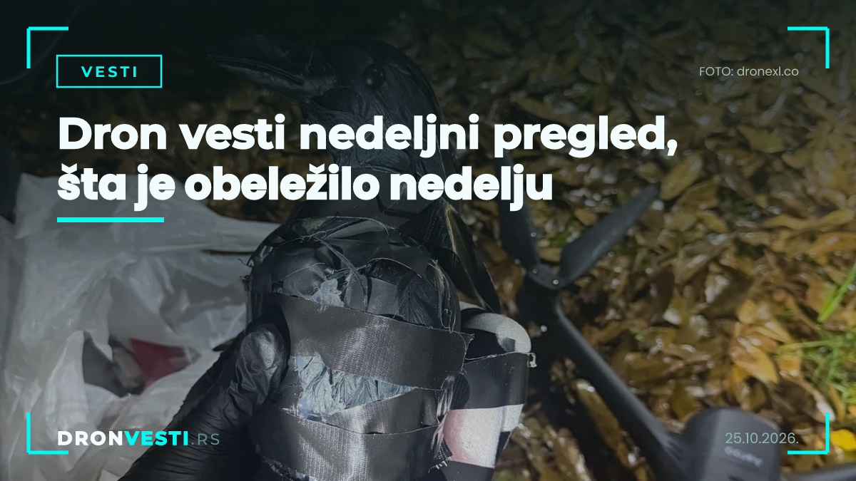 dron vesti nedeljni pregled, ilustracija drona iznad zaštićenog objekta