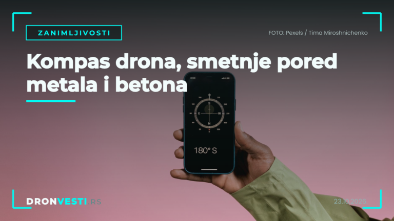 Kompas drona prijavljuje smetnje pored metala i betona
