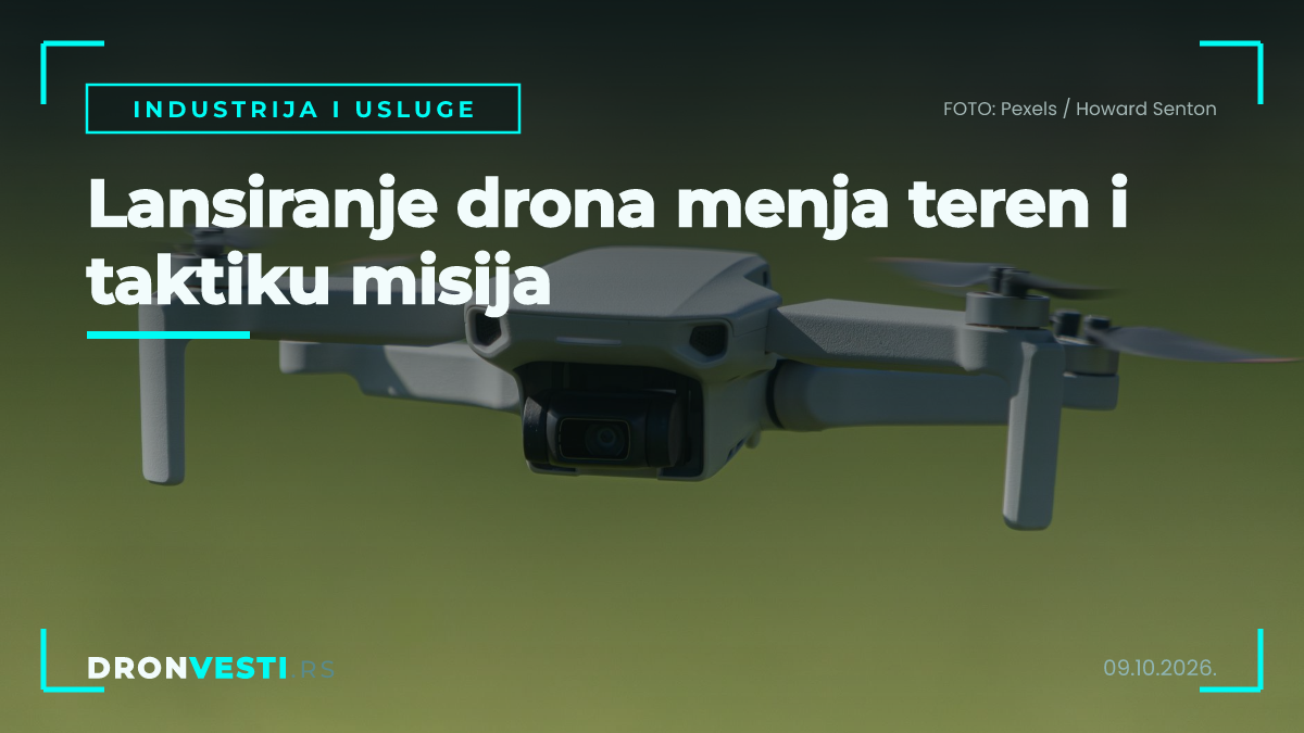 Lansiranje drona sa mobilne platforme na terenu