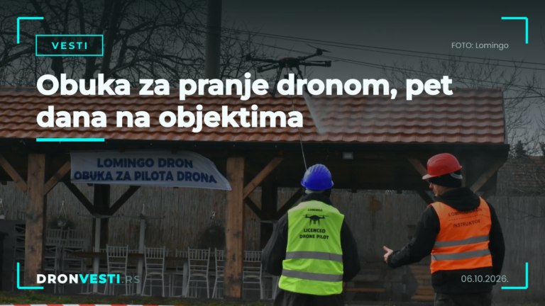 Obuka za pranje dronom, pet dana na objektima