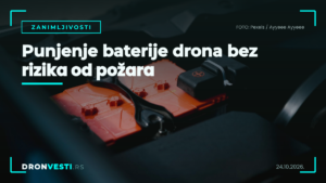 punjenje baterije drona uz originalni punjač i zaštitnu vreću