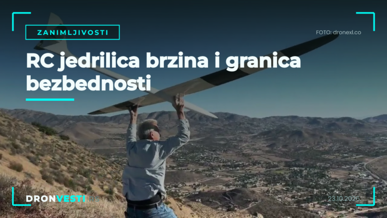 RC jedrilica brzina u ekstremnom letu iznad planinskog grebena