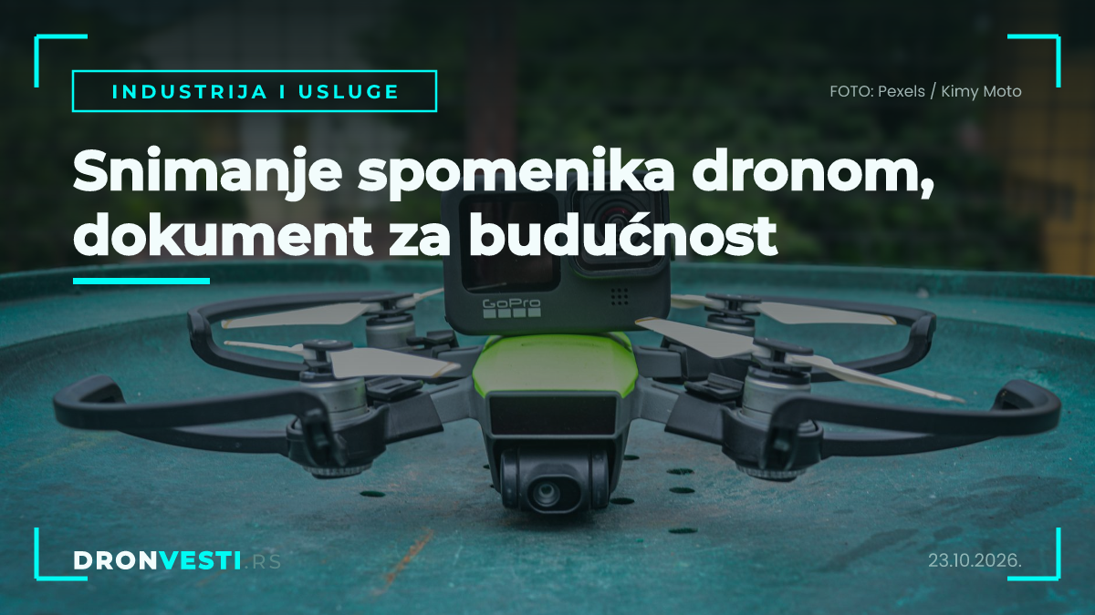 snimanje spomenika dronom iznad tvrđave i manastira u Srbiji