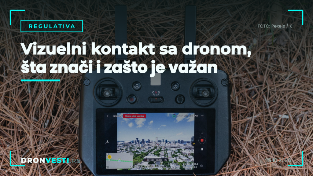 vizuelni kontakt sa dronom tokom bezbednog leta na otvorenom